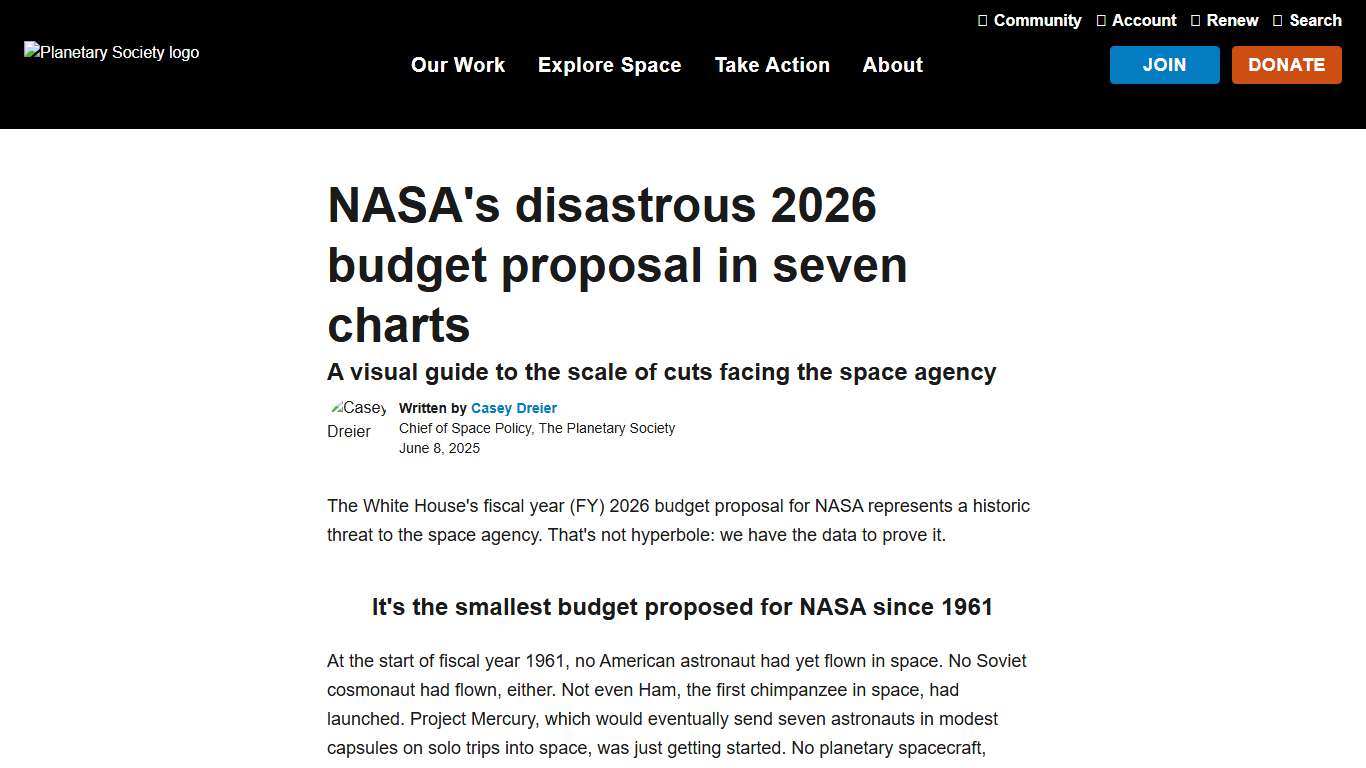 NASA's disastrous 2026 budget proposal in… The Planetary Society